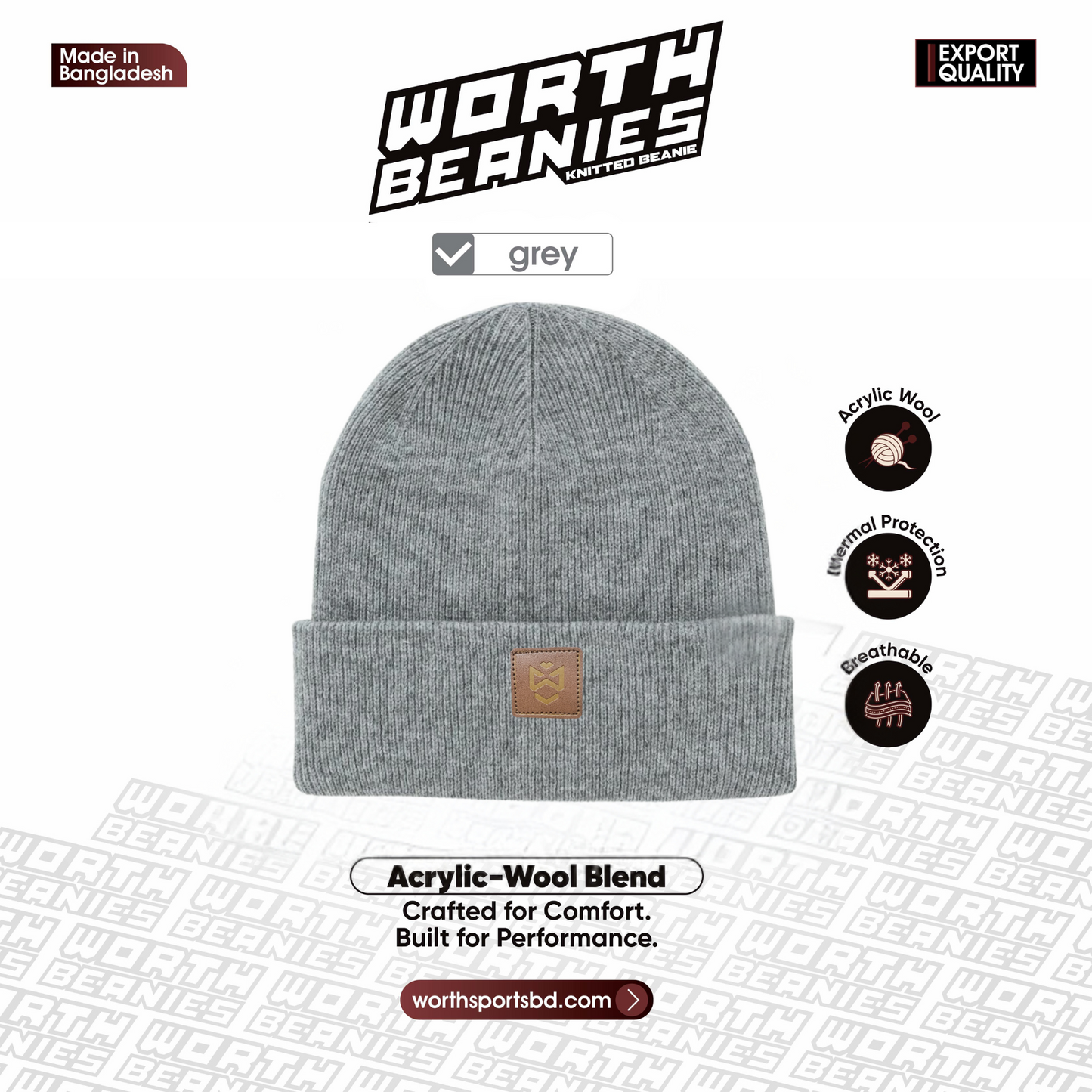 WORTH Beanies Grey Melange