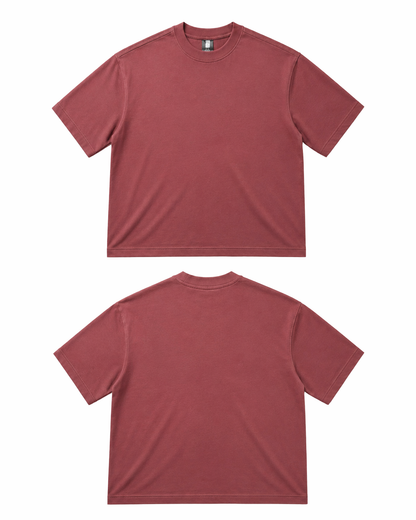 Maroon Solid Drop Shoulder Oversized T-Shirt
