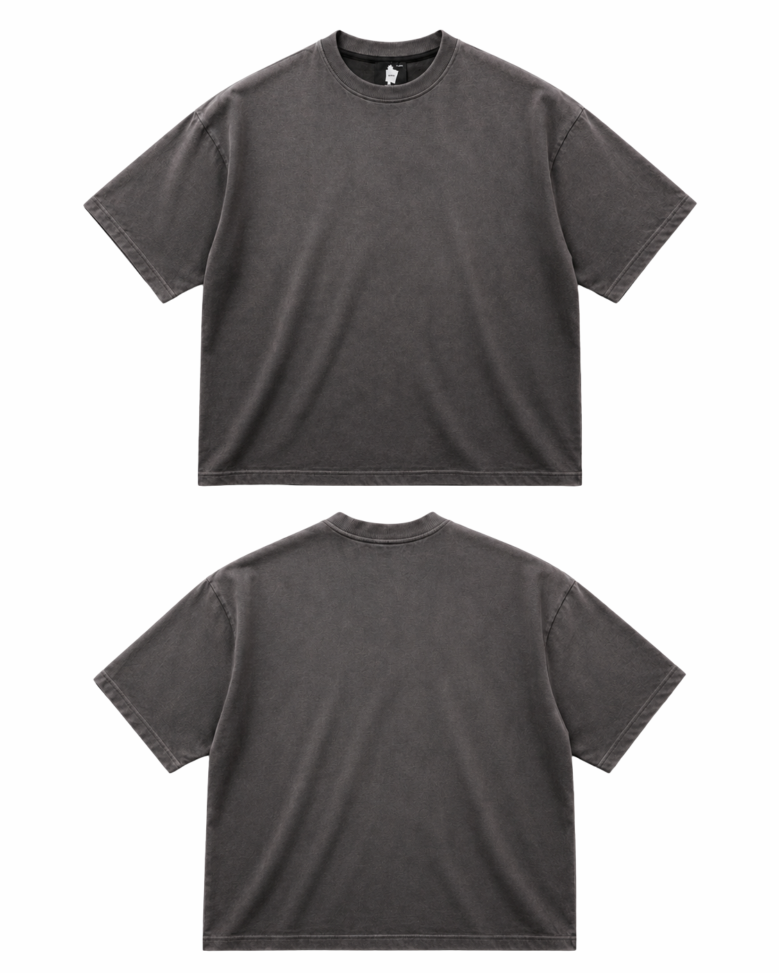 Dark Grey Solid Drop Shoulder Oversized T-Shirt