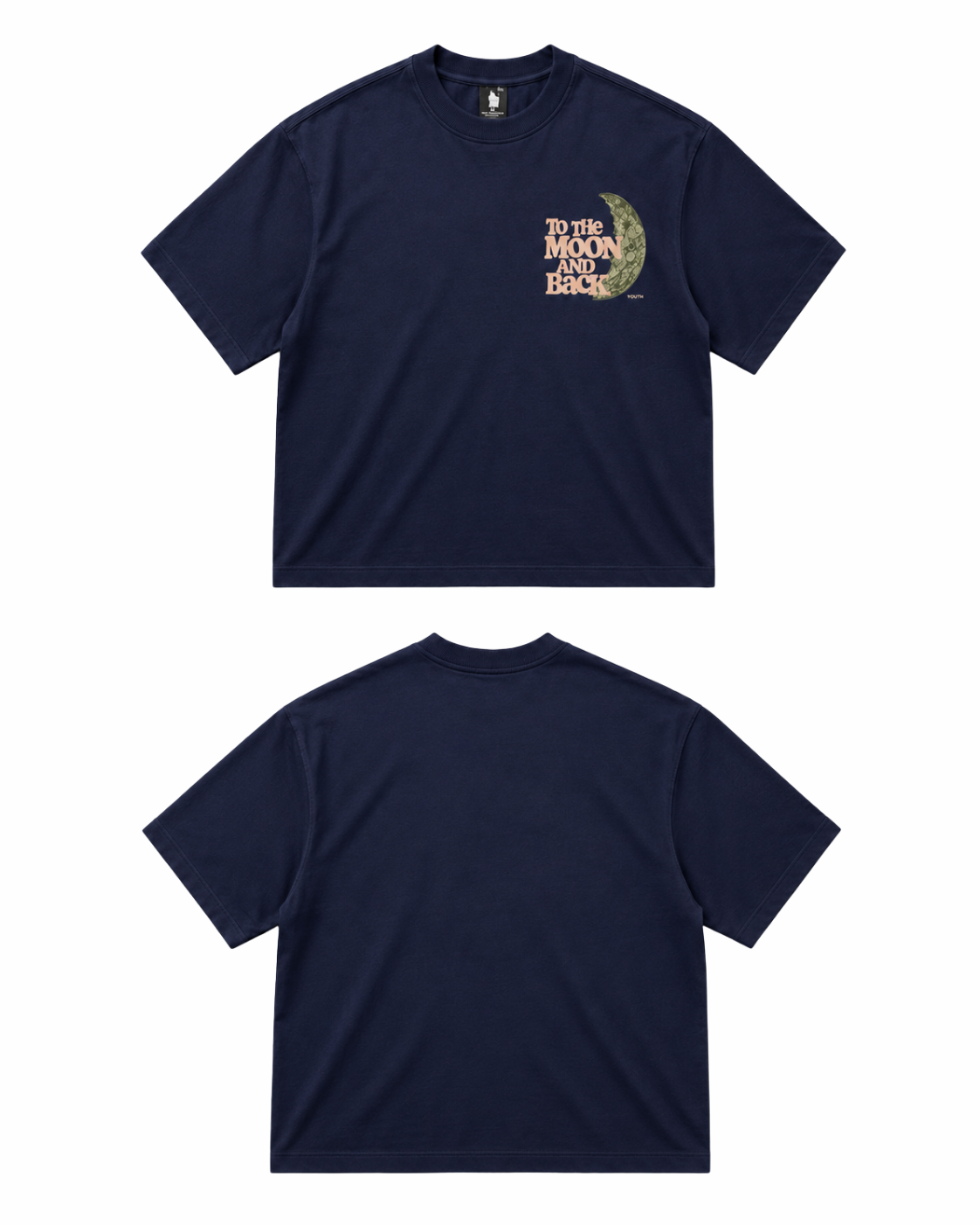 To The Moon & Back Navy Oversized Graphic T-Shirt
