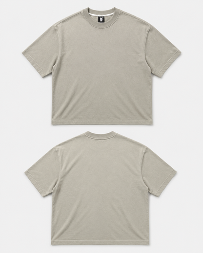Stone Beige Oversized Graphic T-Shirt