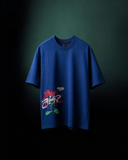 Lotus 1037 Blue Summer Oversized T-Shirt