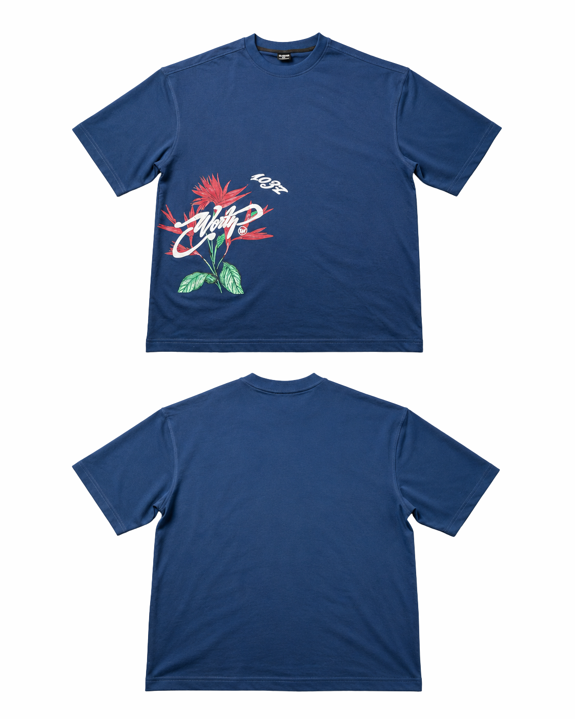 Lotus 1037 Blue Oversized Graphic T-Shirt